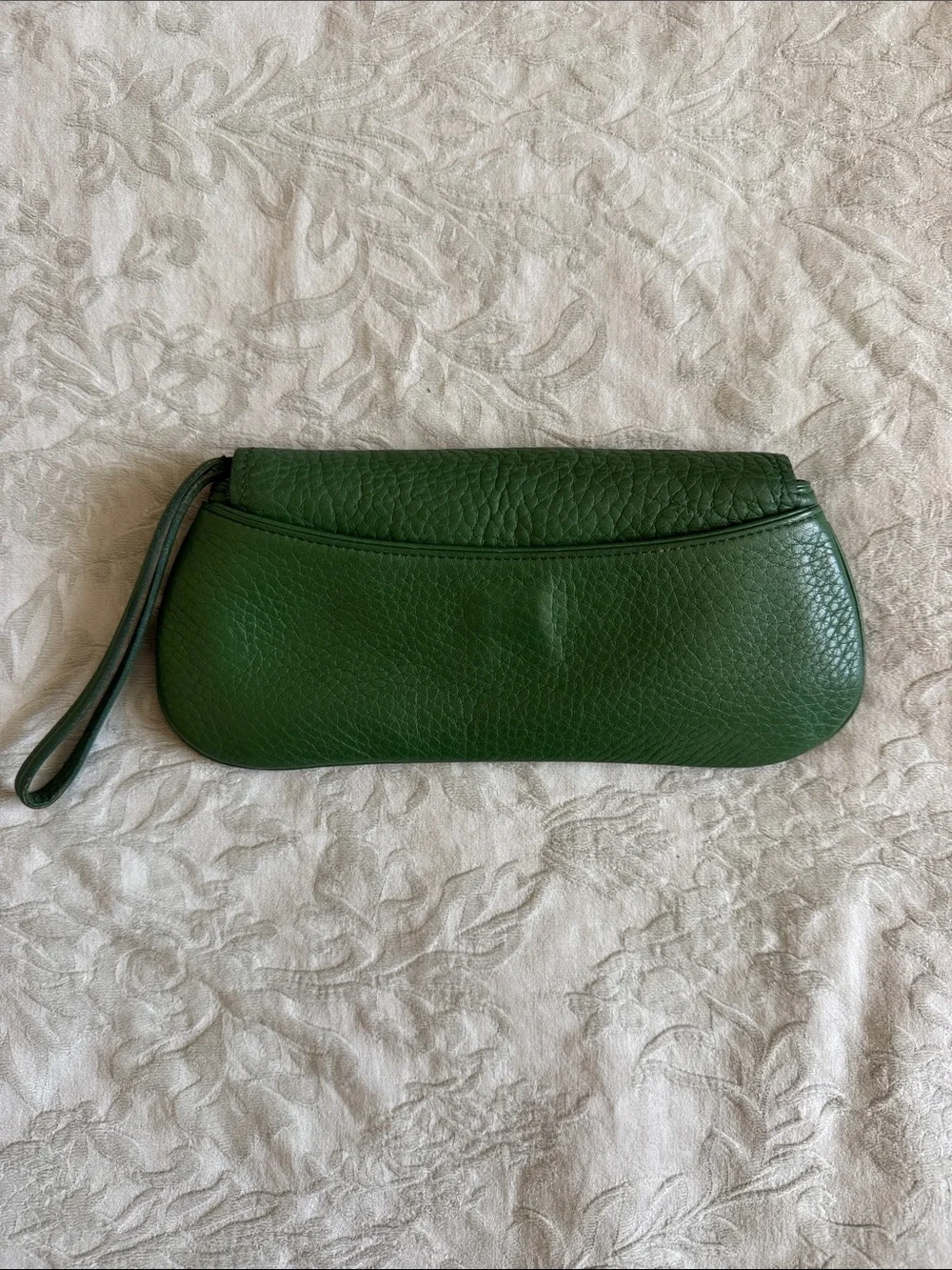 Cole Haan Green Leather Wristlet Clutch